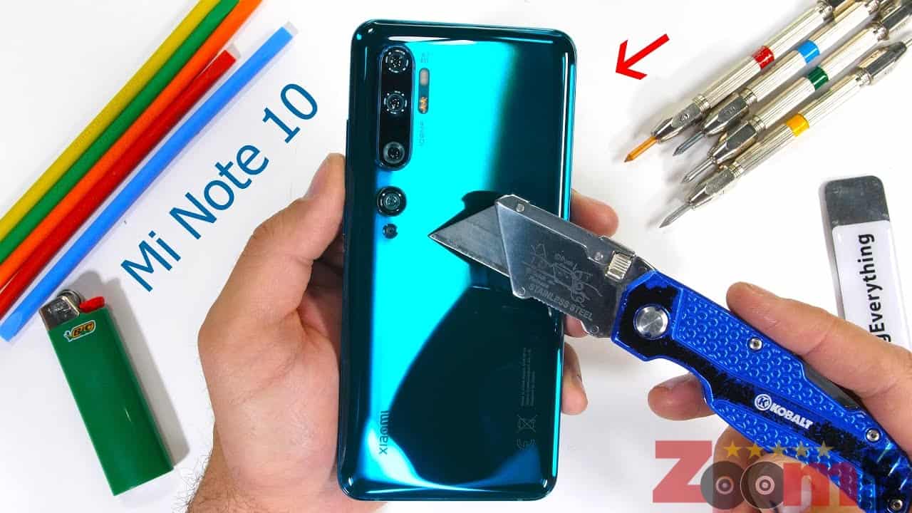 Withstand tests Xiaomi Mi Note 10 with video